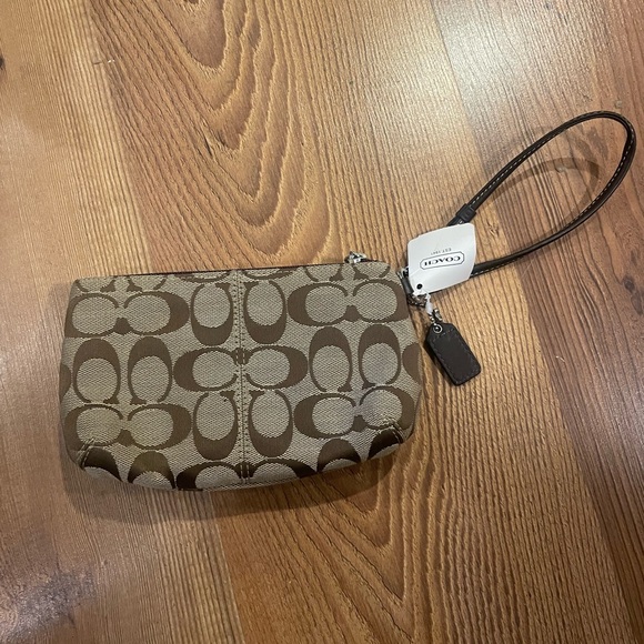 Coach Signature Wristlet in Brown - Picture 2 of 2